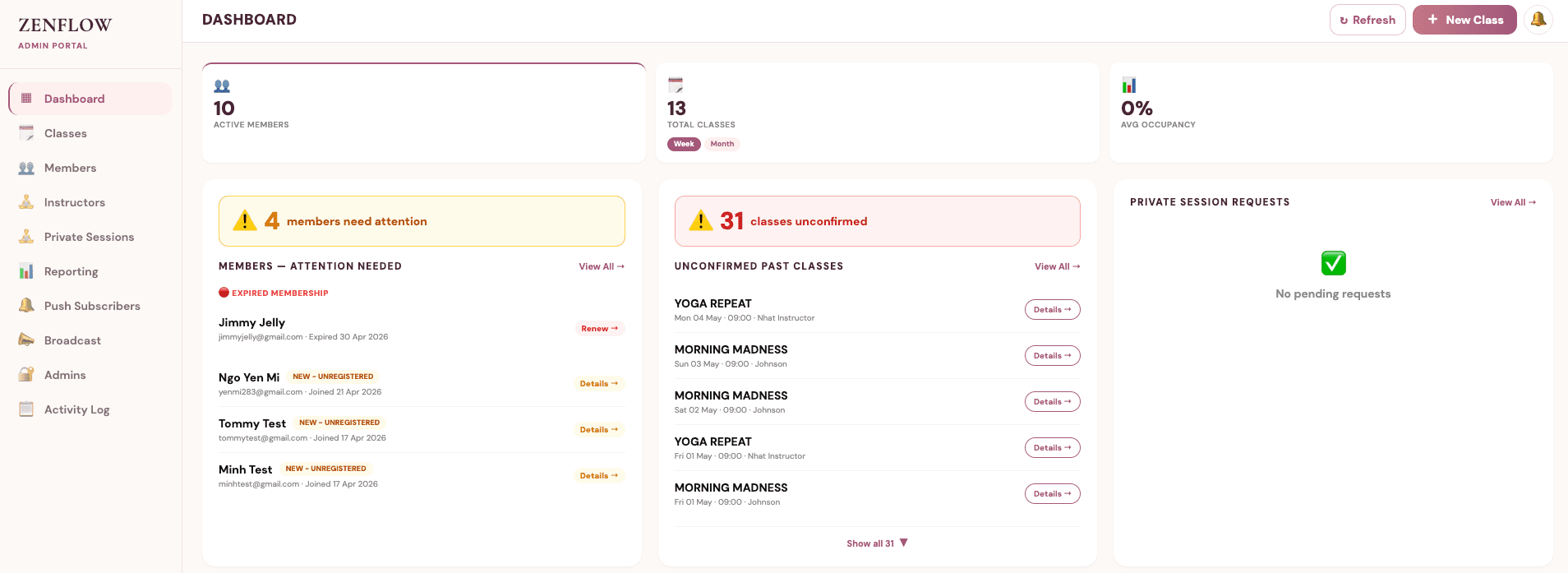 Admin Dashboard - View 1